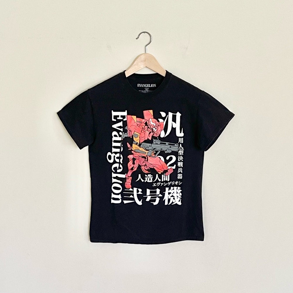 Neon Genesis Evangelion Eva Unit 02 Graphic Black Anime T Shirt Adult size Small